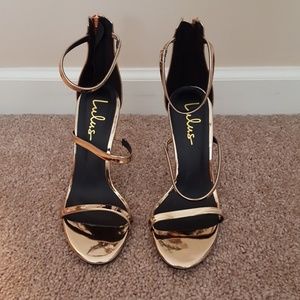 Rose Gold high heels sandals